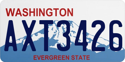 WA license plate AXT3426