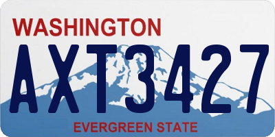 WA license plate AXT3427