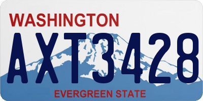 WA license plate AXT3428