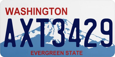 WA license plate AXT3429