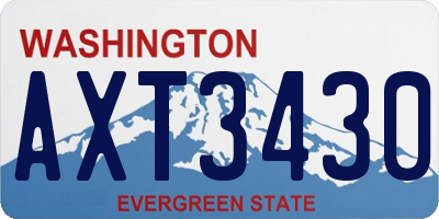 WA license plate AXT3430