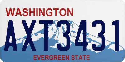 WA license plate AXT3431