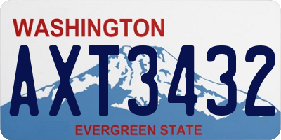 WA license plate AXT3432