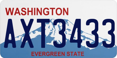 WA license plate AXT3433