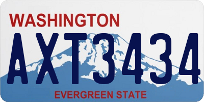 WA license plate AXT3434