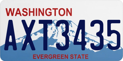 WA license plate AXT3435