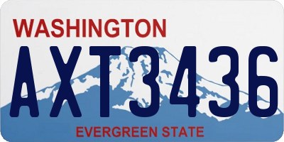 WA license plate AXT3436