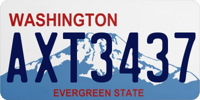 WA license plate AXT3437