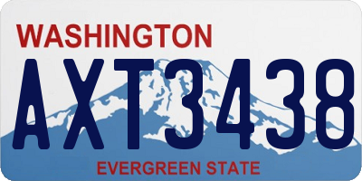 WA license plate AXT3438
