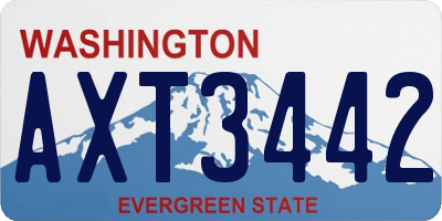 WA license plate AXT3442