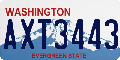 WA license plate AXT3443