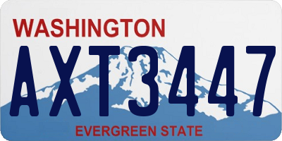 WA license plate AXT3447