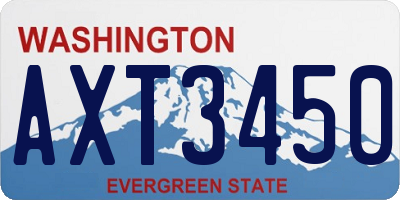 WA license plate AXT3450