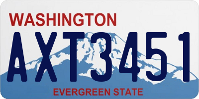 WA license plate AXT3451