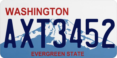 WA license plate AXT3452