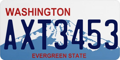 WA license plate AXT3453