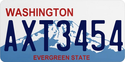 WA license plate AXT3454