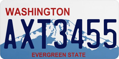 WA license plate AXT3455