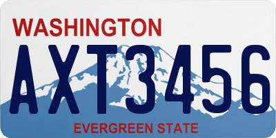 WA license plate AXT3456