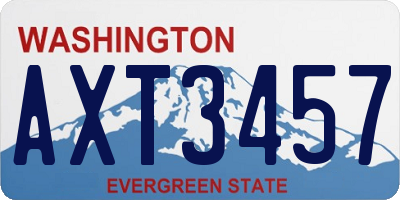 WA license plate AXT3457