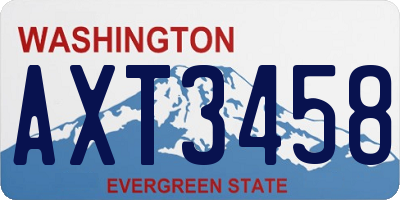 WA license plate AXT3458