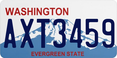 WA license plate AXT3459