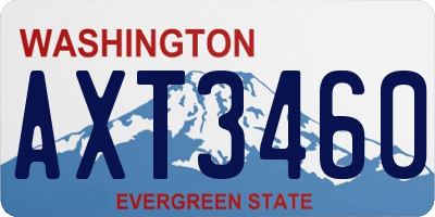 WA license plate AXT3460