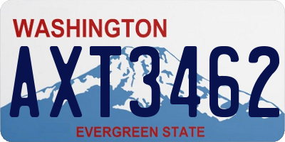 WA license plate AXT3462