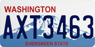 WA license plate AXT3463