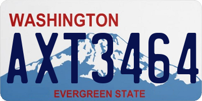WA license plate AXT3464