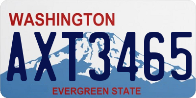 WA license plate AXT3465