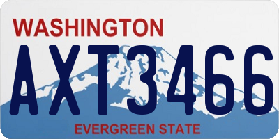 WA license plate AXT3466