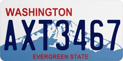 WA license plate AXT3467