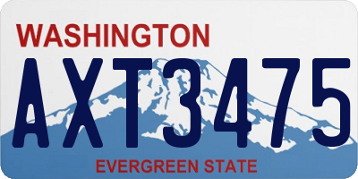 WA license plate AXT3475