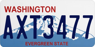 WA license plate AXT3477