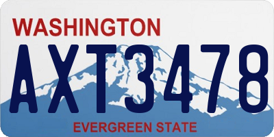 WA license plate AXT3478