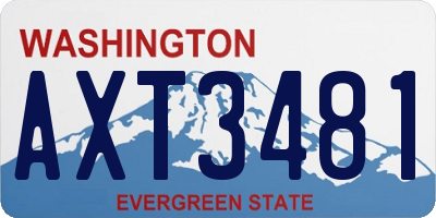 WA license plate AXT3481