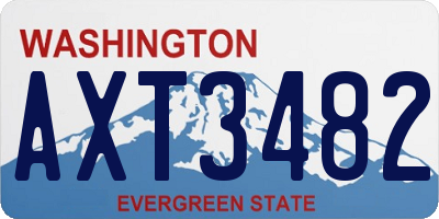 WA license plate AXT3482