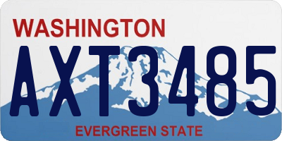 WA license plate AXT3485