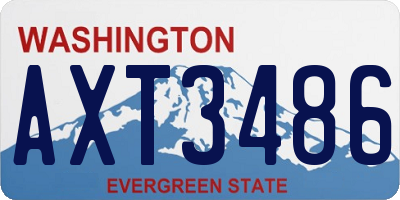 WA license plate AXT3486