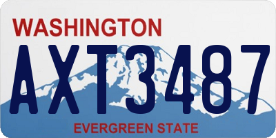 WA license plate AXT3487