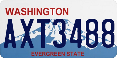 WA license plate AXT3488