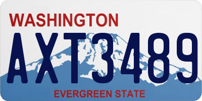 WA license plate AXT3489