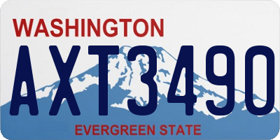 WA license plate AXT3490