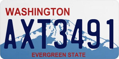 WA license plate AXT3491