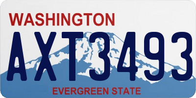 WA license plate AXT3493