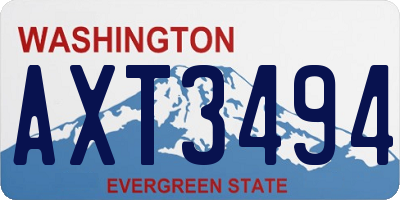 WA license plate AXT3494