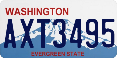 WA license plate AXT3495