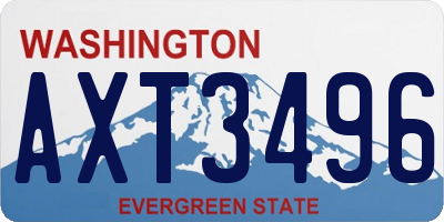 WA license plate AXT3496