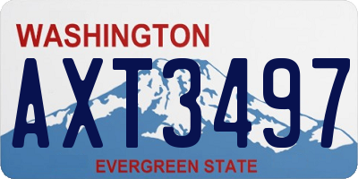 WA license plate AXT3497